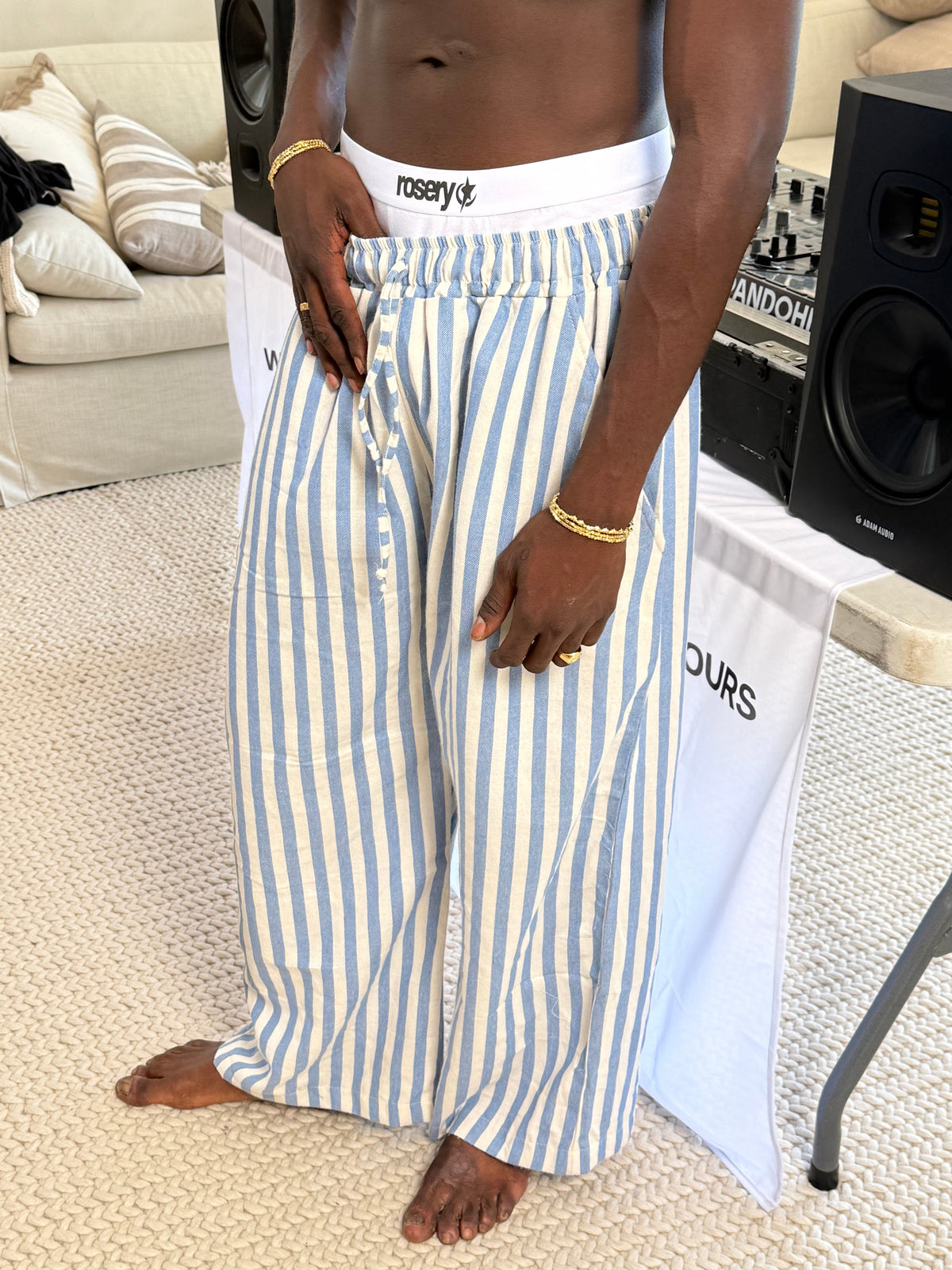 STRIPED PANTS BLUE